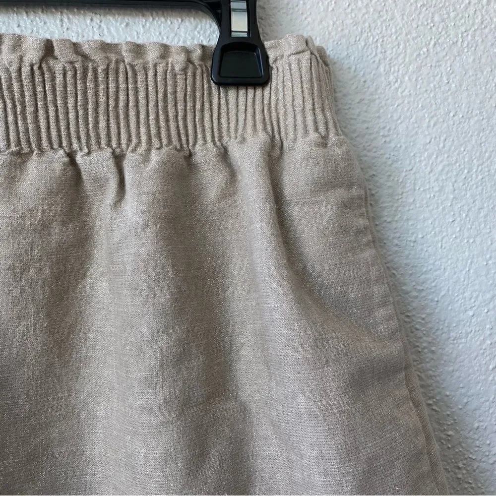 J. Crew Cream Silver Metallic Mini Skirt With Pockets